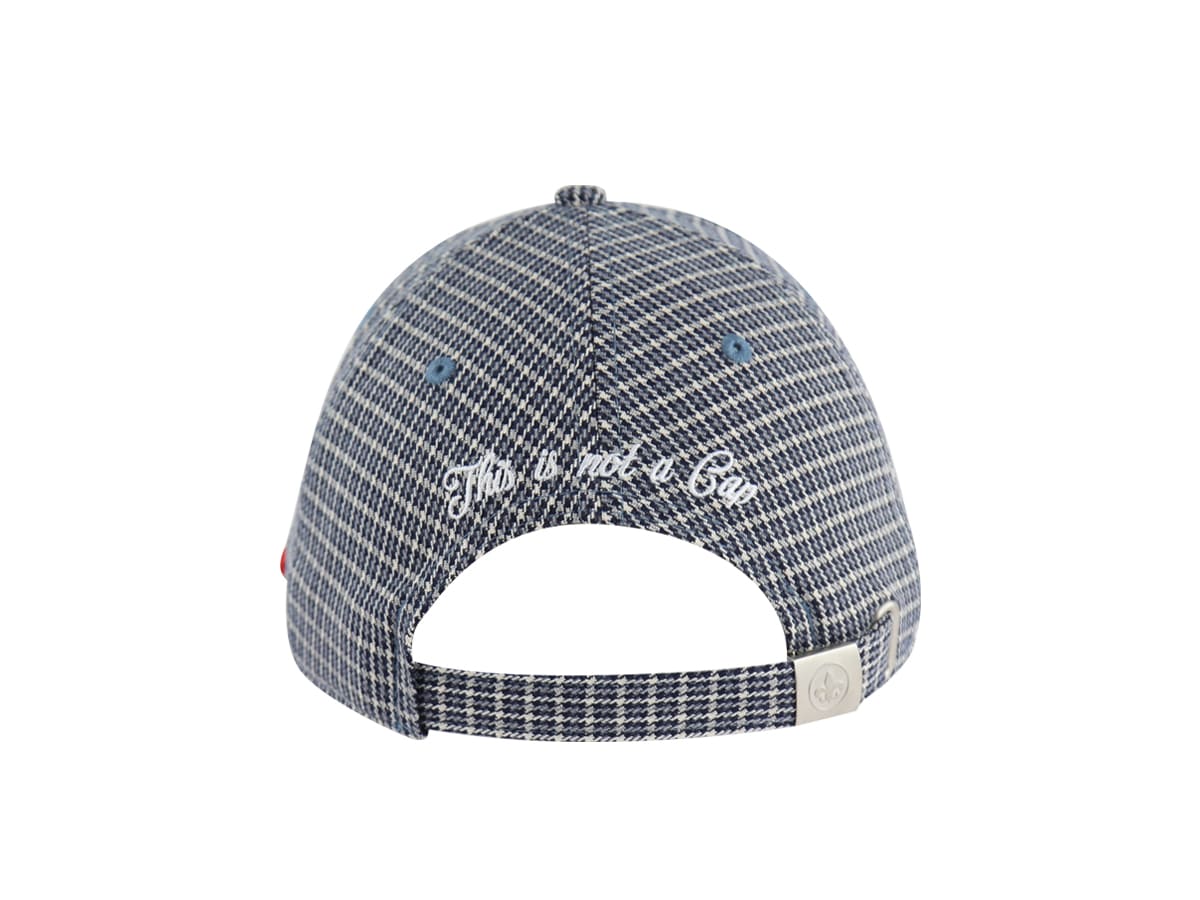 Casquette Pied-de-Poule Indigo LXH Glasgow Laine 12