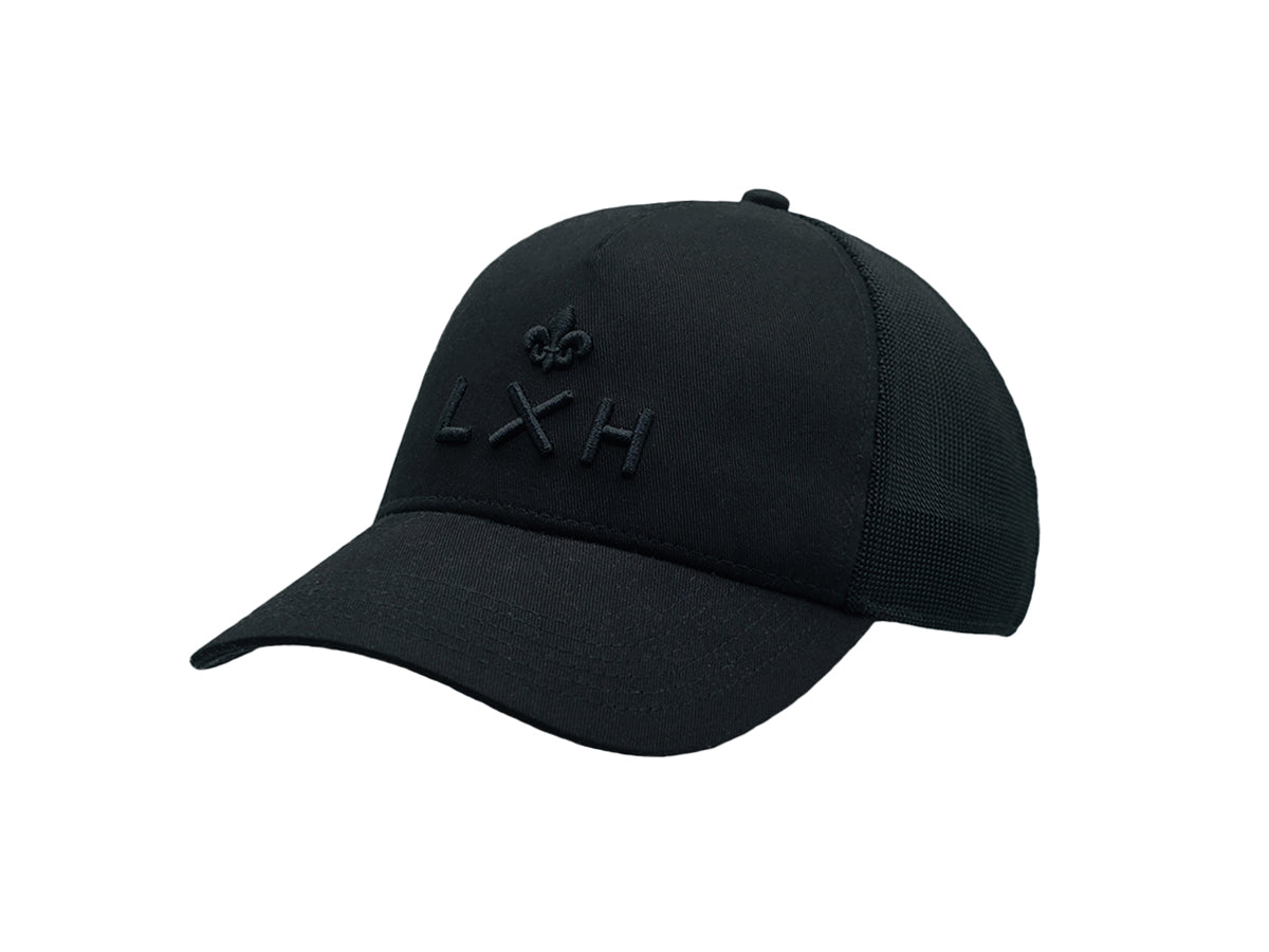 “Escape” Cap, Tone-on-Tone Cotton, Black