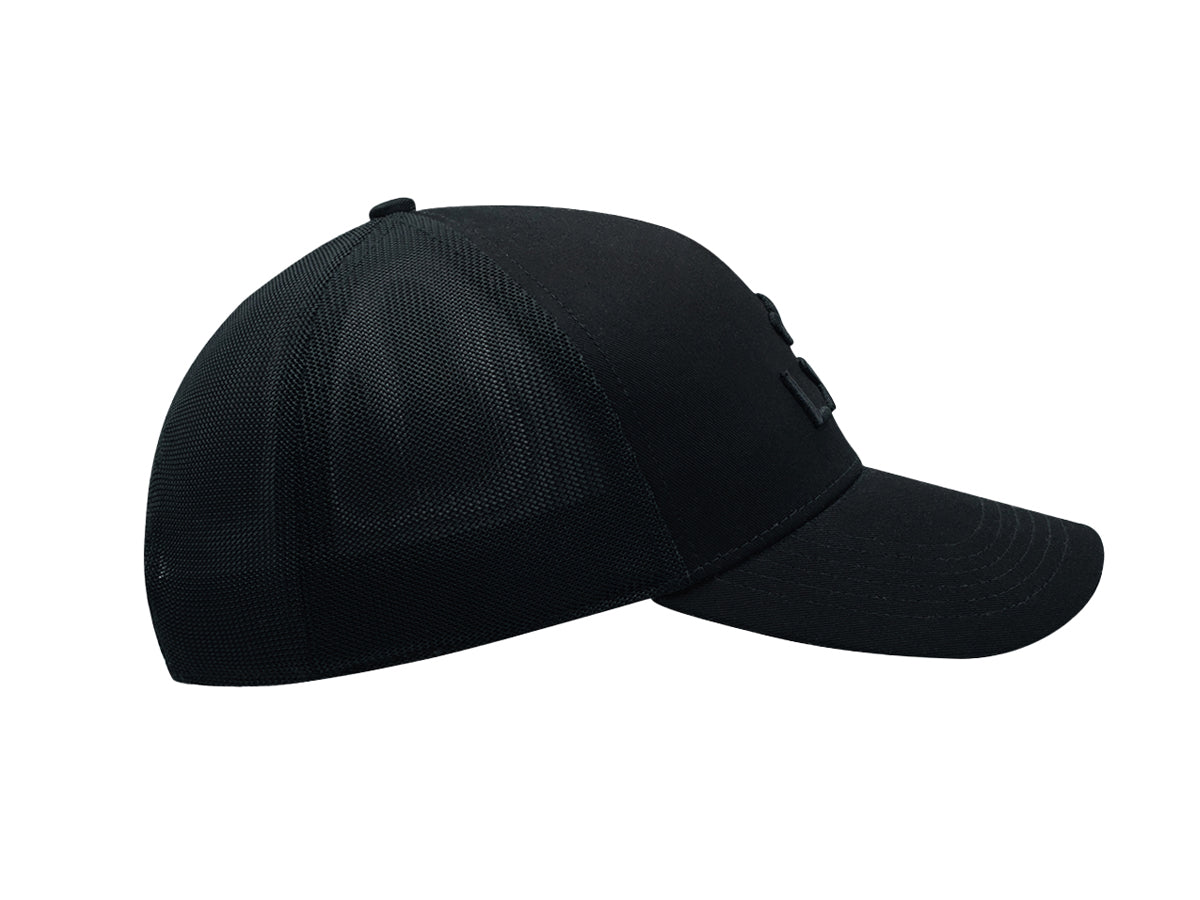 “Escape” Cap, Tone-on-Tone Cotton, Black