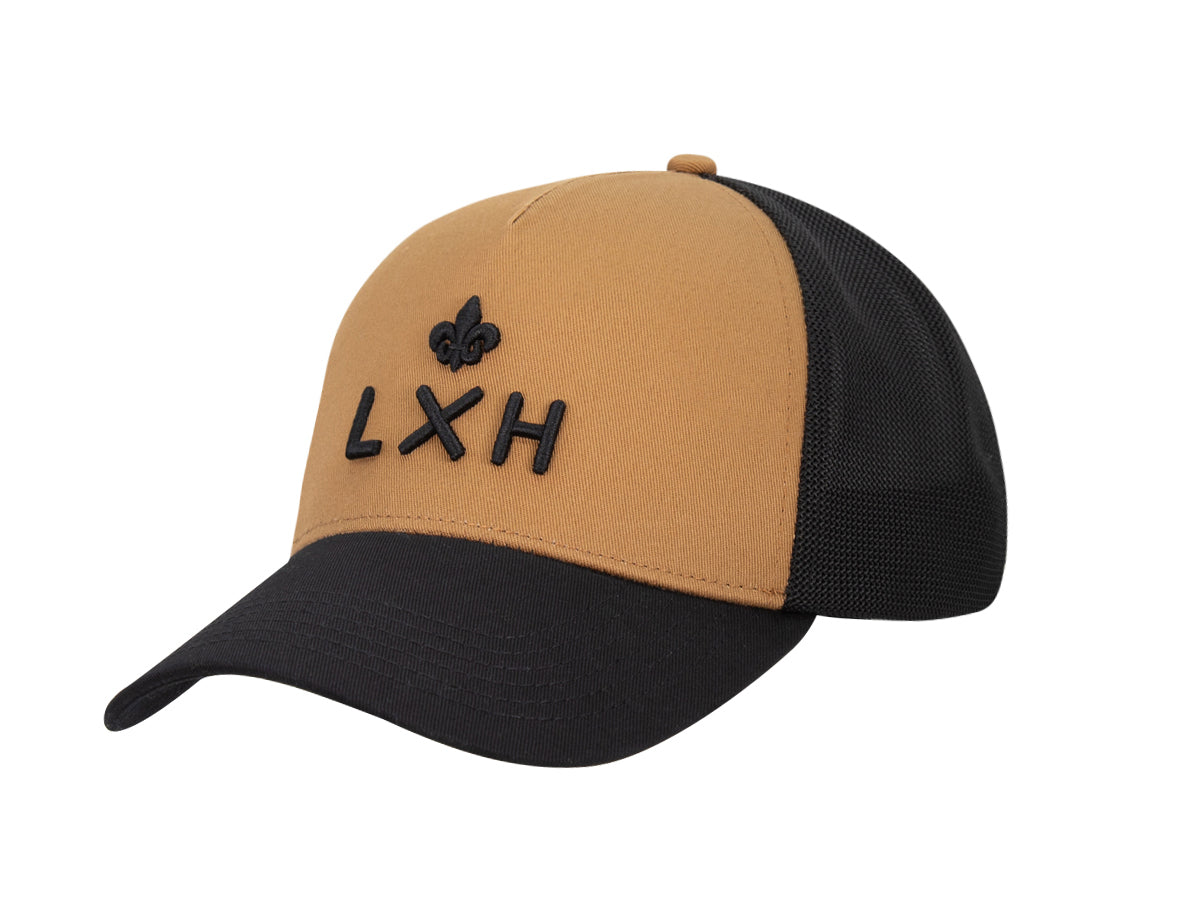 Bi-Color Cotton "Escape" Cap Gingerbread / Black