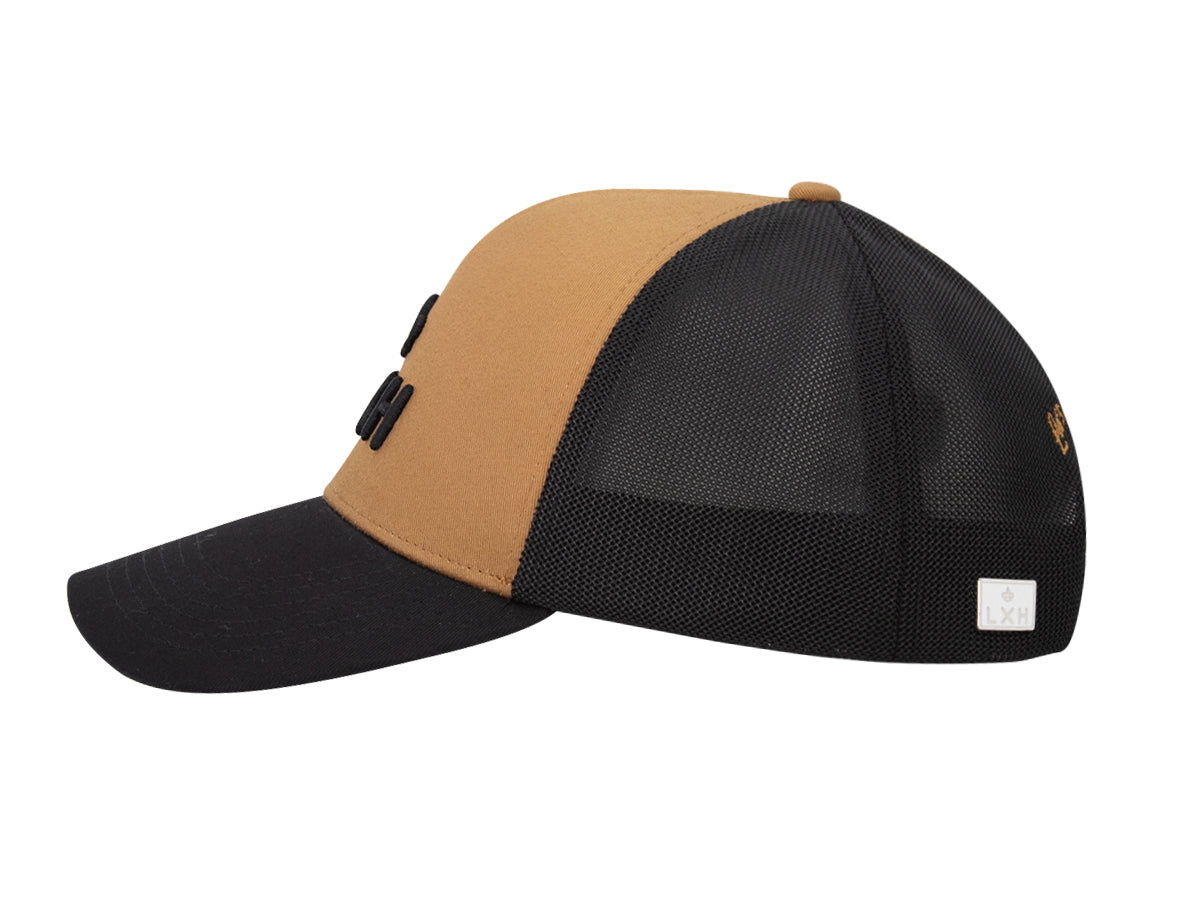 Bi-Color Cotton "Escape" Cap Gingerbread / Black