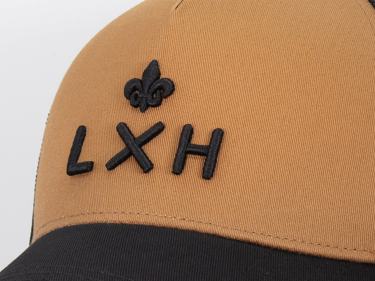 Bi-Color Cotton "Escape" Cap Gingerbread / Black