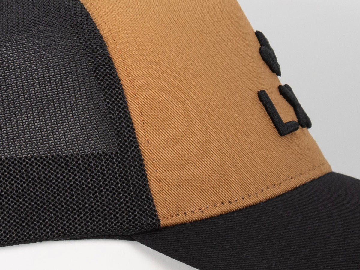 Bi-Color Cotton "Escape" Cap Gingerbread / Black