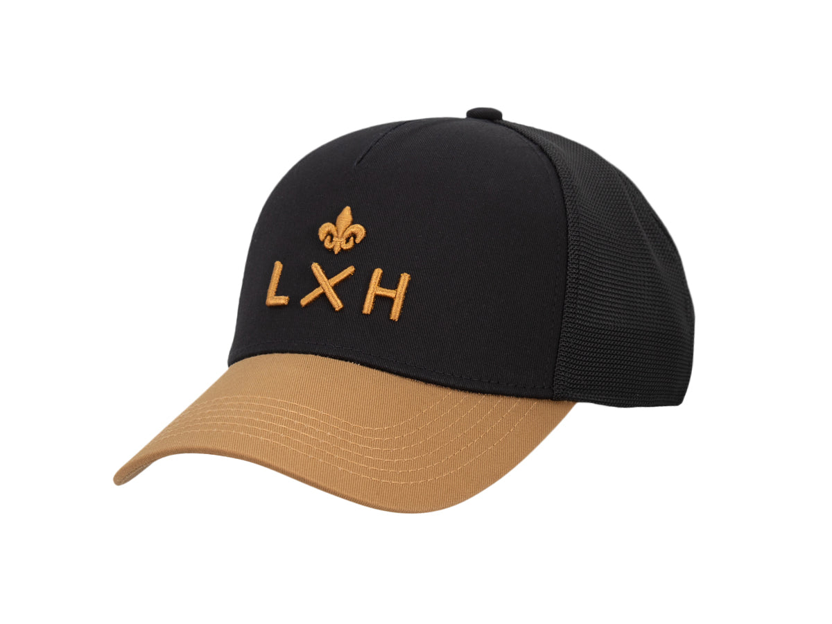 "Escape" Bi-Color Cotton Cap Black / Gingerbread