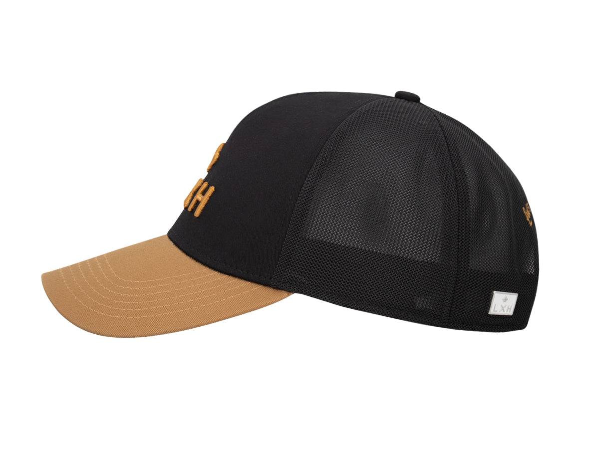 "Escape" Bi-Color Cotton Cap Black / Gingerbread