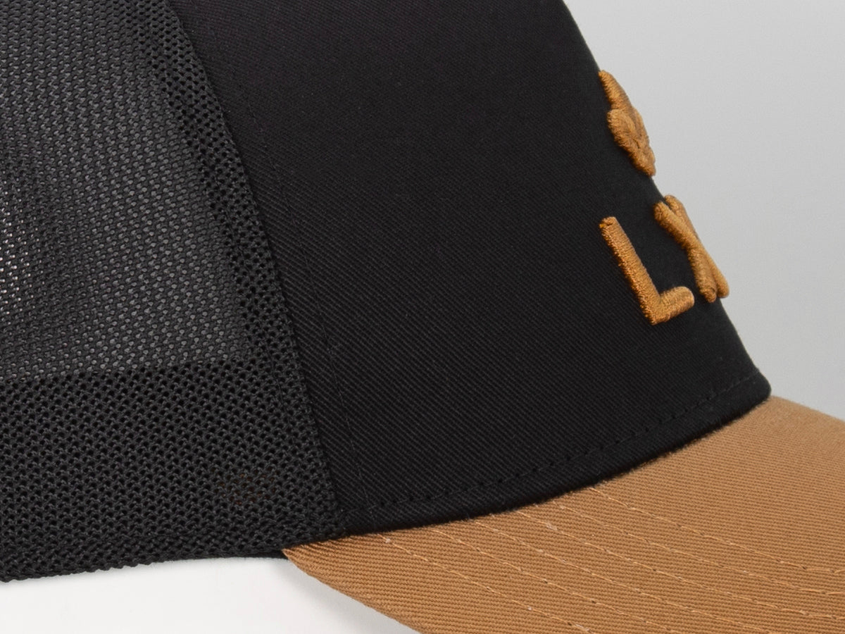 "Escape" Bi-Color Cotton Cap Black / Gingerbread