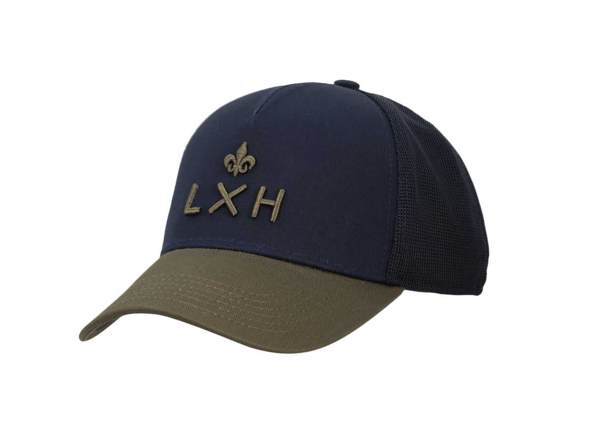"Evasion" Bi-Color Cotton Cap Navy Blue / Khaki