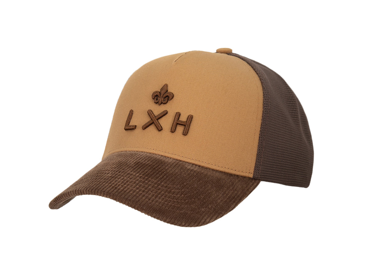 “Evasion” Cap Bi-Material Cotton / Corduroy Gingerbread / Brown