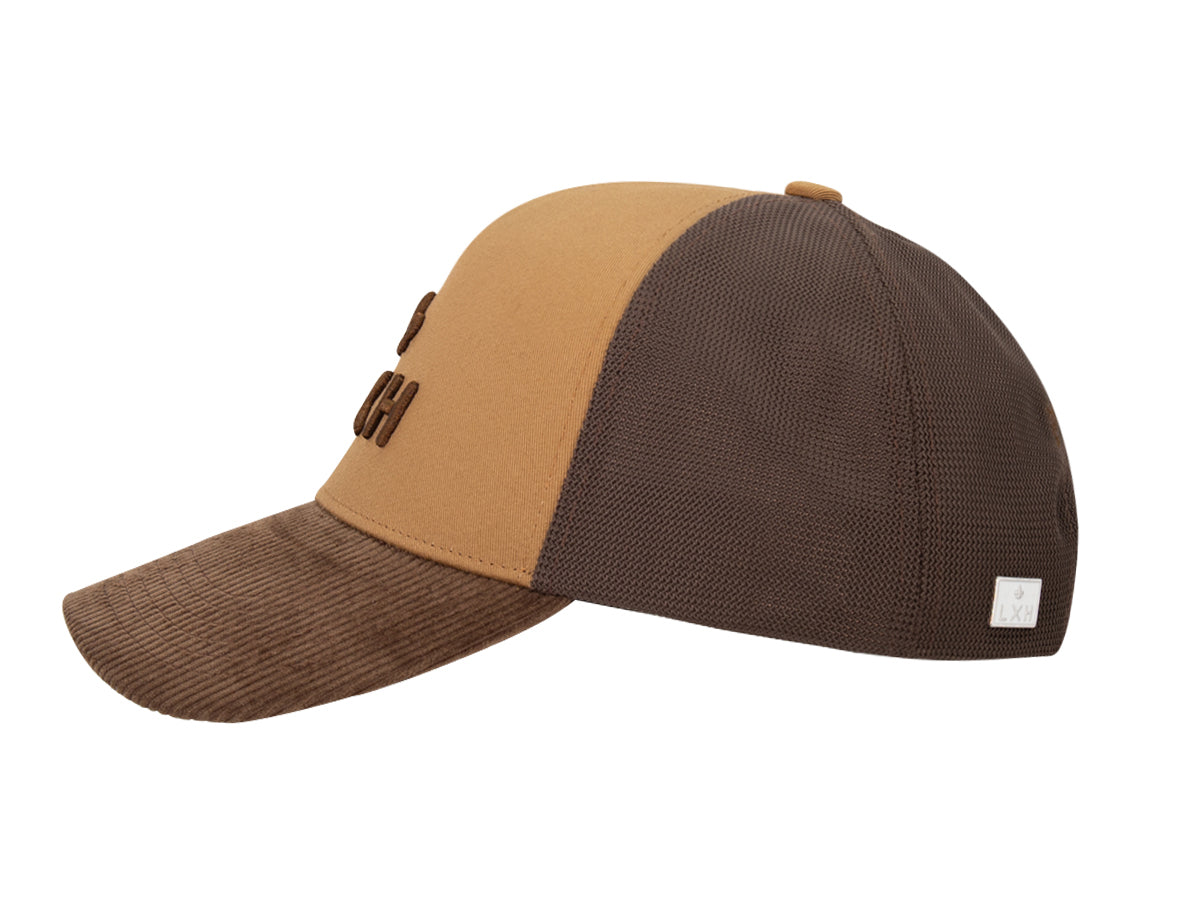“Evasion” Cap Bi-Material Cotton / Corduroy Gingerbread / Brown