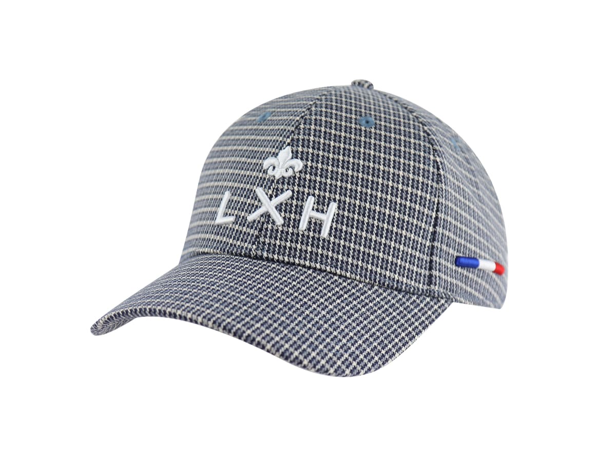Casquette Pied-de-Poule Indigo LXH Glasgow Laine 1