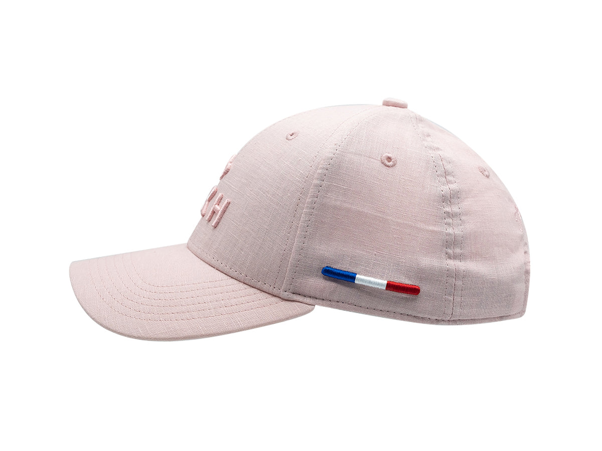 “Heritage” Cap in Tone-on-Tone Linen, Pink