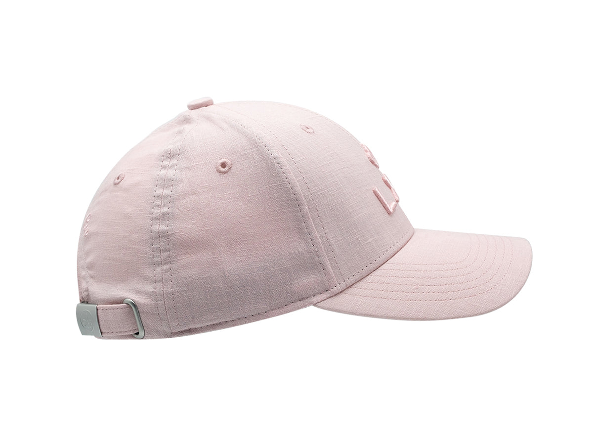 “Heritage” Cap in Tone-on-Tone Linen, Pink