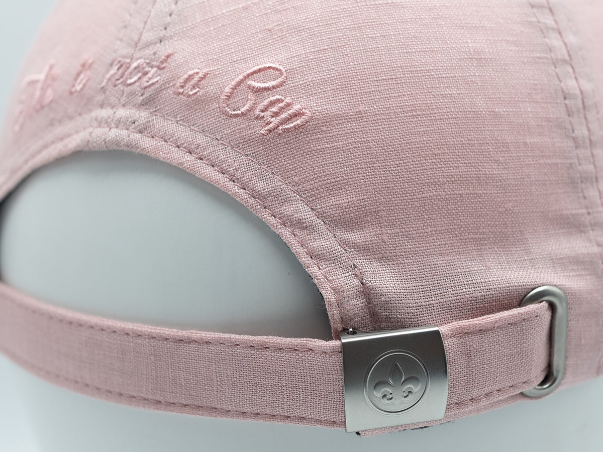 “Heritage” Cap in Tone-on-Tone Linen, Pink