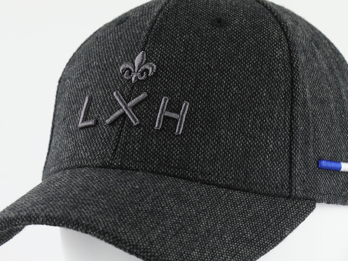 Black Pique Wool "Heritage" Cap