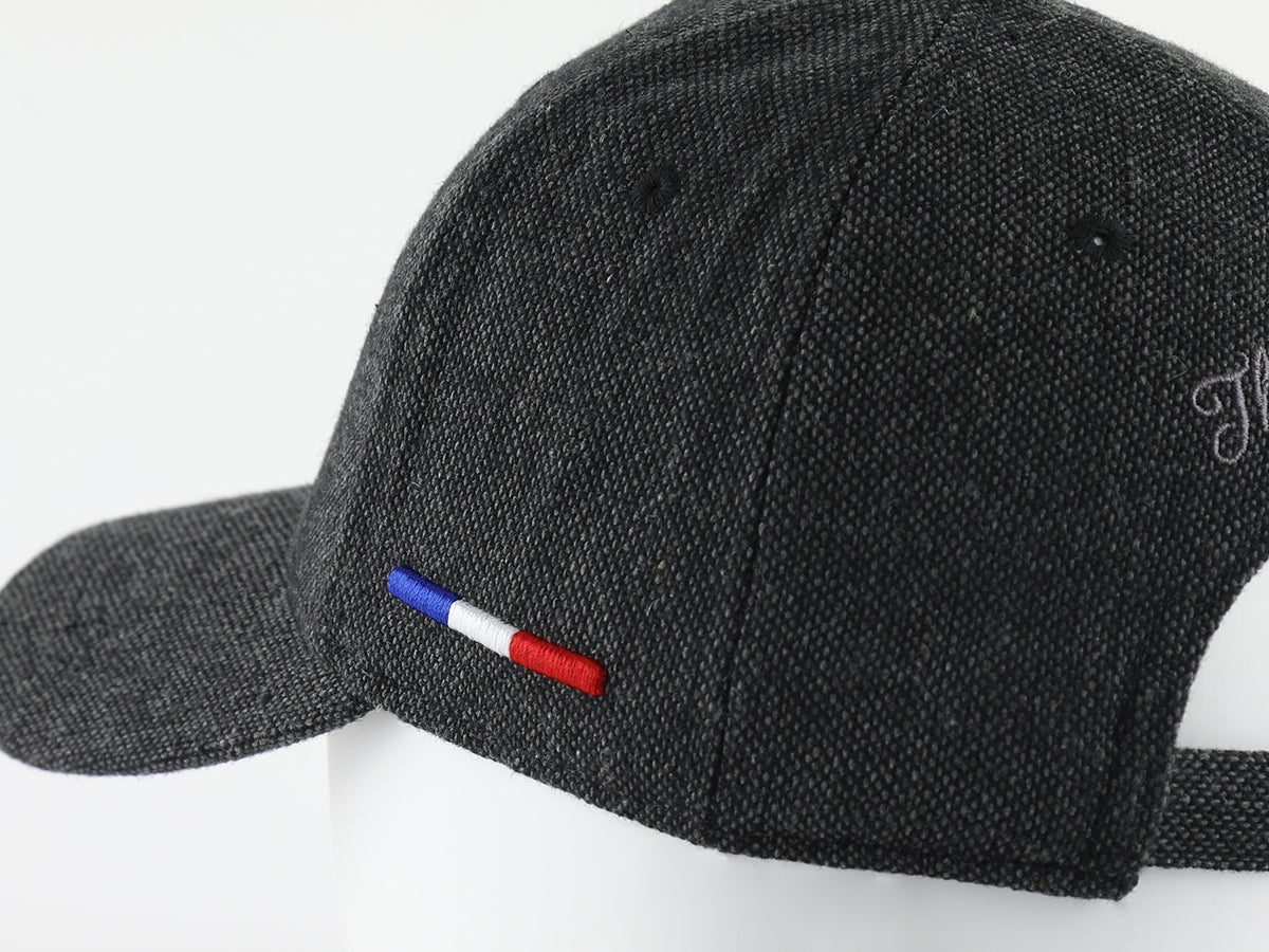Black Pique Wool "Heritage" Cap