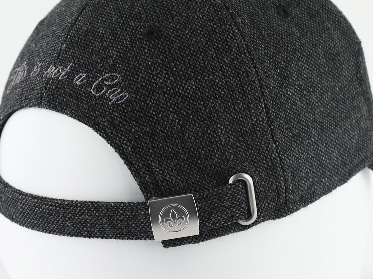 Black Pique Wool "Heritage" Cap