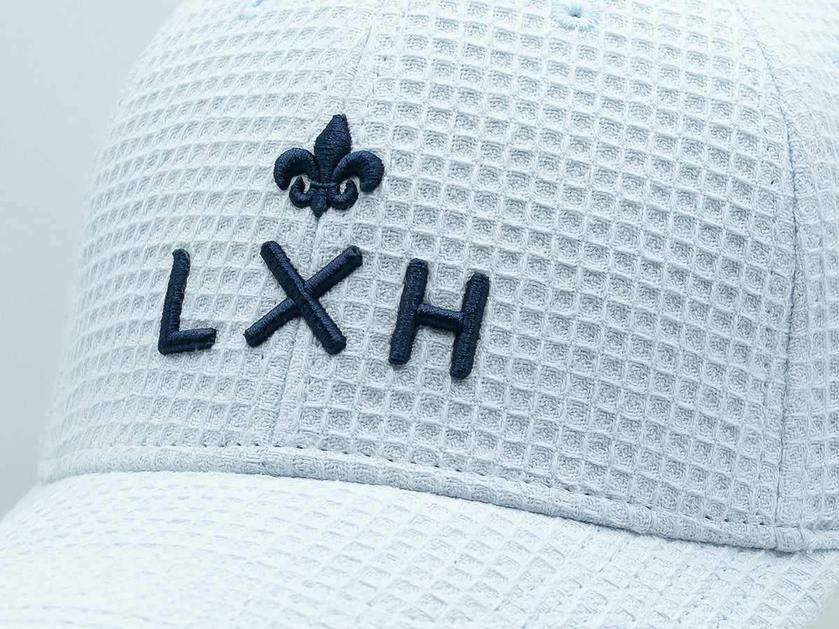 “Heritage” Pop Waffle Cotton Cap Sky Blue
