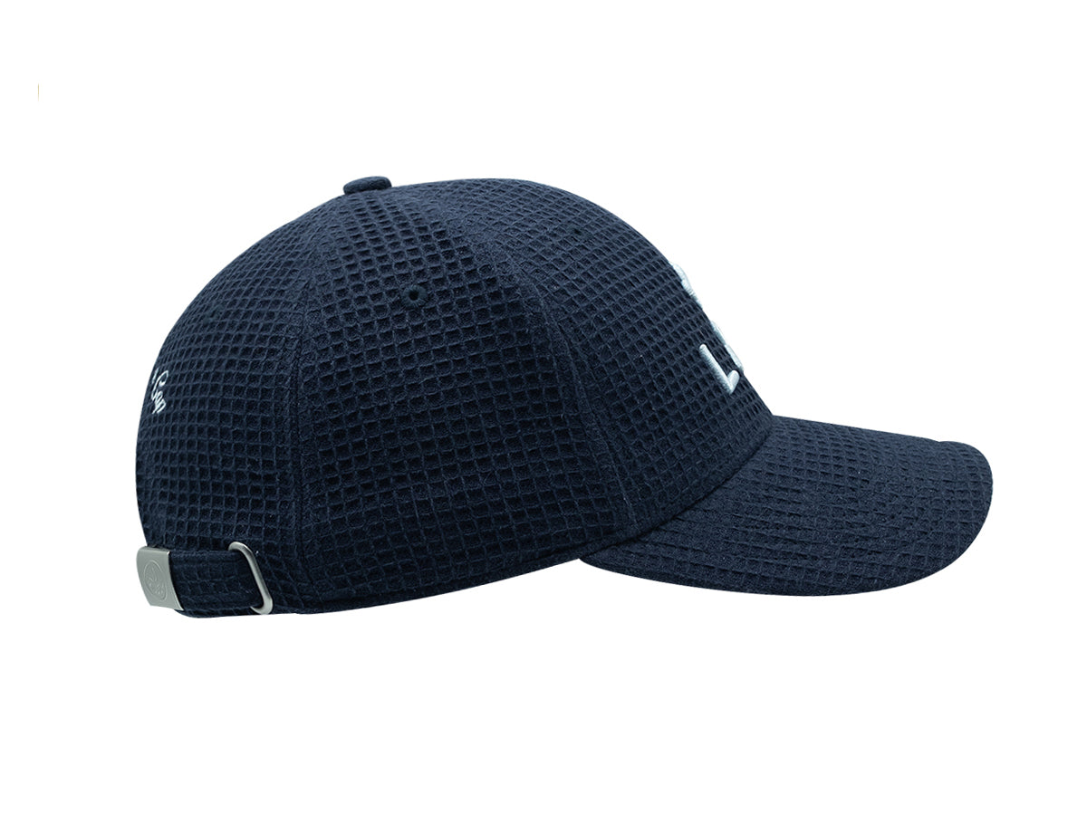 “Heritage” Pop Waffle Cotton Cap Navy Blue