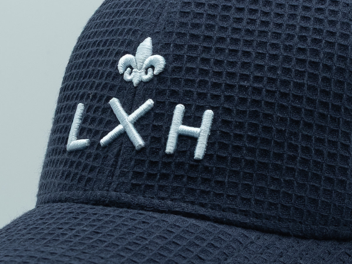 “Heritage” Pop Waffle Cotton Cap Navy Blue