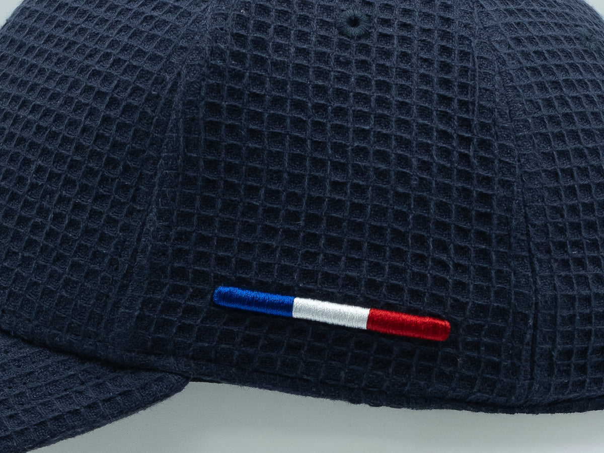 “Heritage” Pop Waffle Cotton Cap Navy Blue
