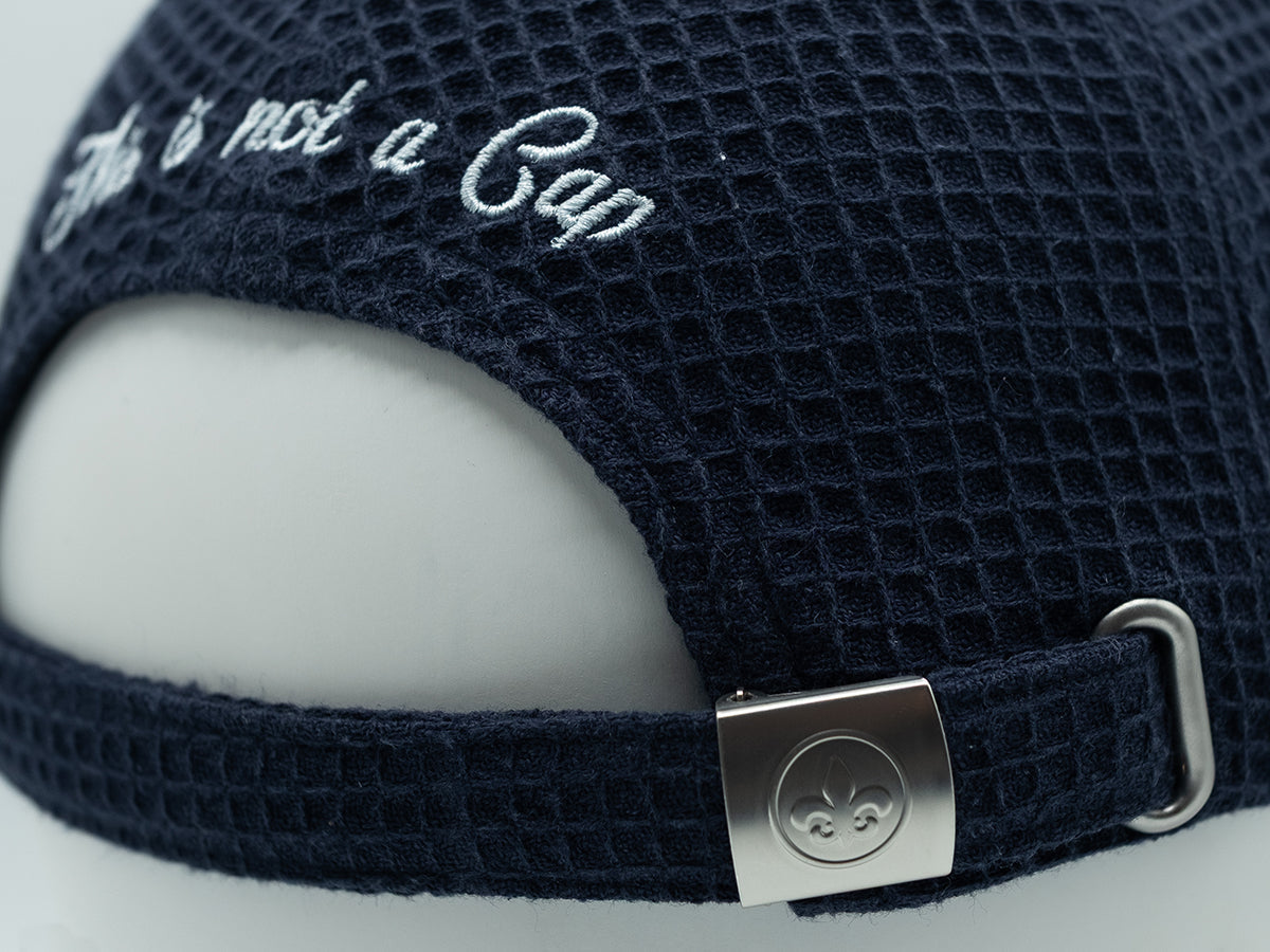 “Heritage” Pop Waffle Cotton Cap Navy Blue