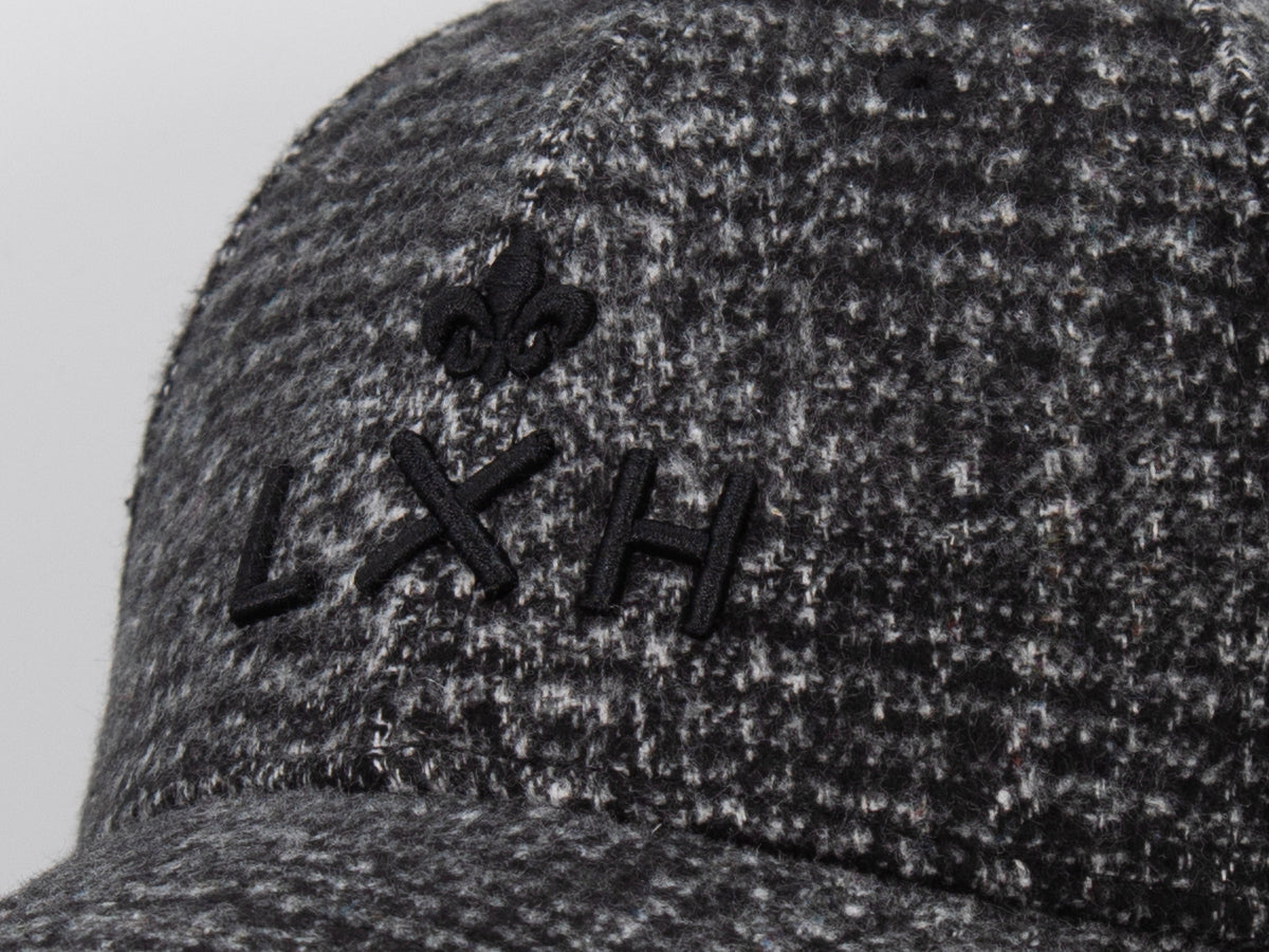 Casquette « Héritage » Ton sur Ton Pied-de-Poule Abstrait Noir avec logo LXH en relief