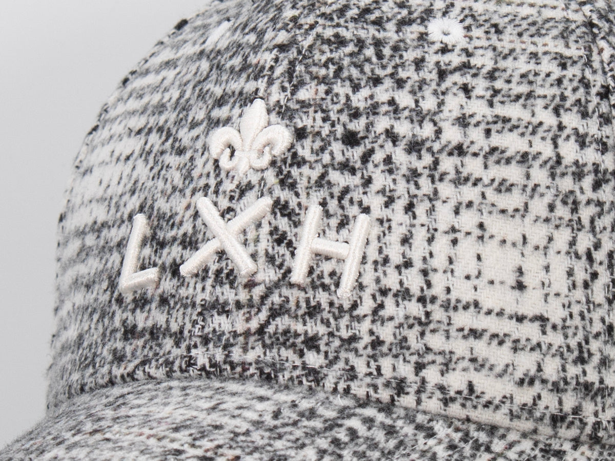 Casquette « Héritage » Ton sur Ton Pied-de-Poule Abstrait Blanc avec logo LXH brodé