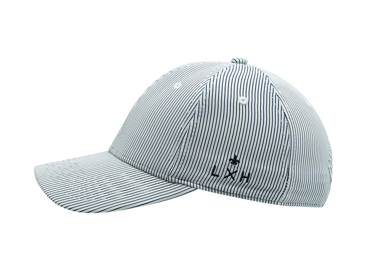 Navy Blue Striped “DNA” Cap
