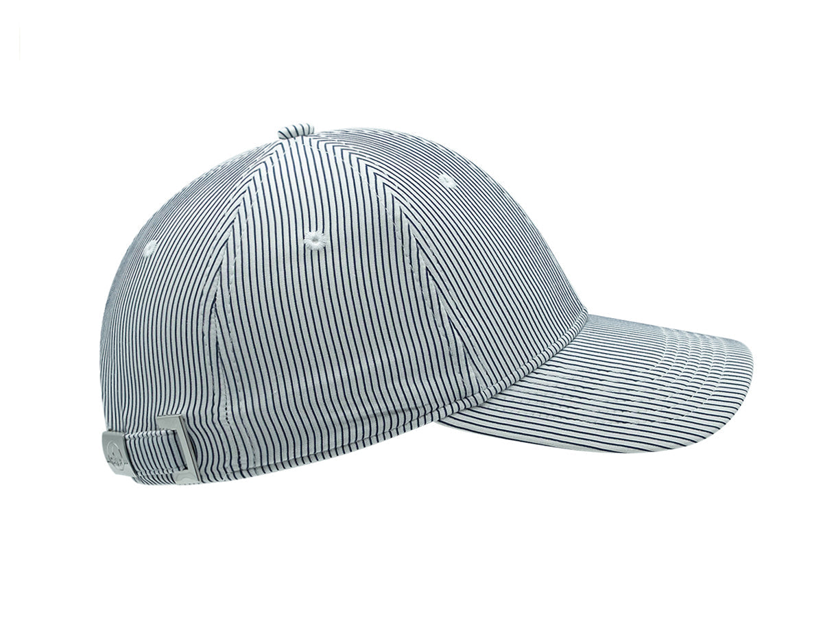 Navy Blue Striped “DNA” Cap