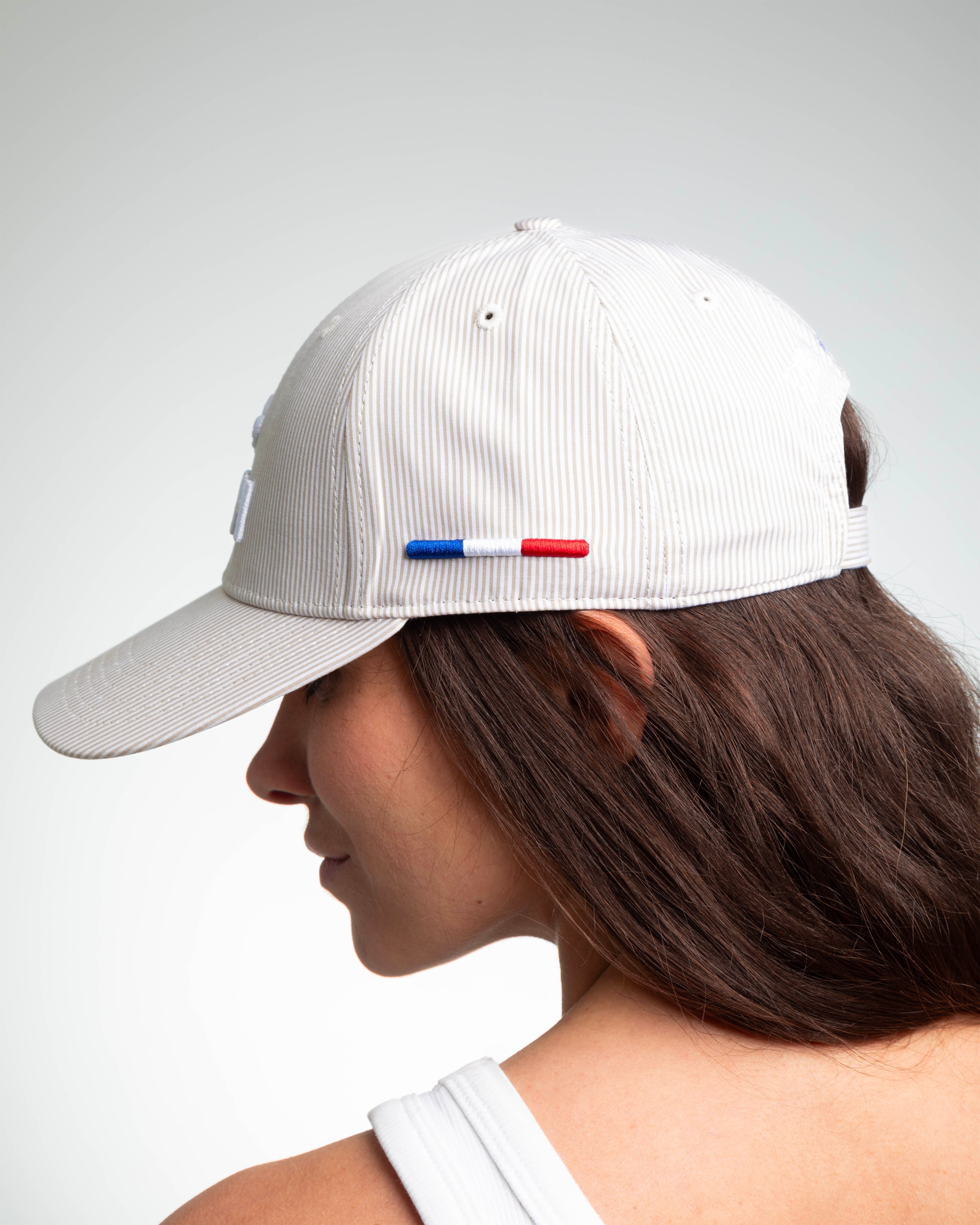 "Heritage" Cap Beige / White Stripes