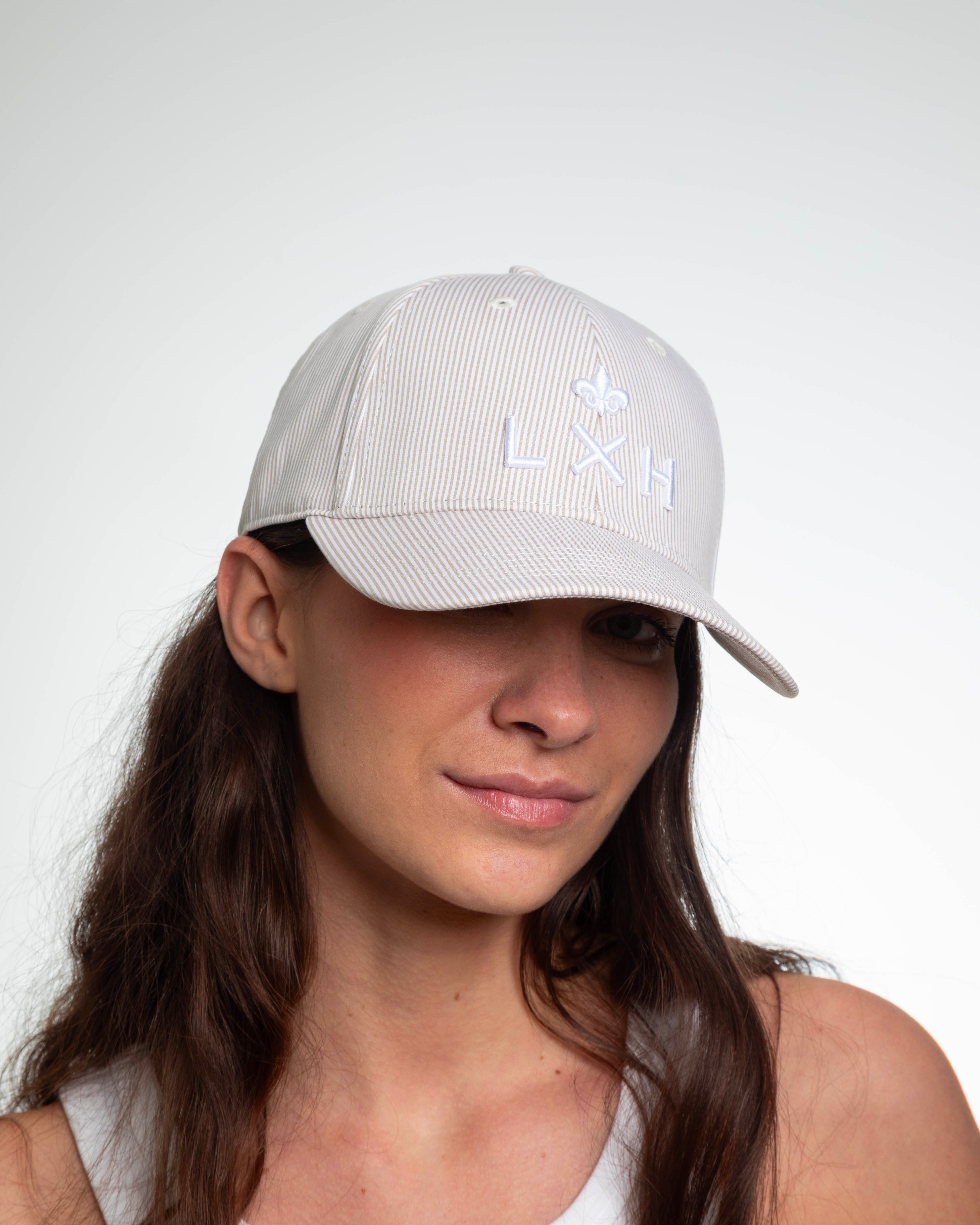 "Heritage" Cap Beige / White Stripes