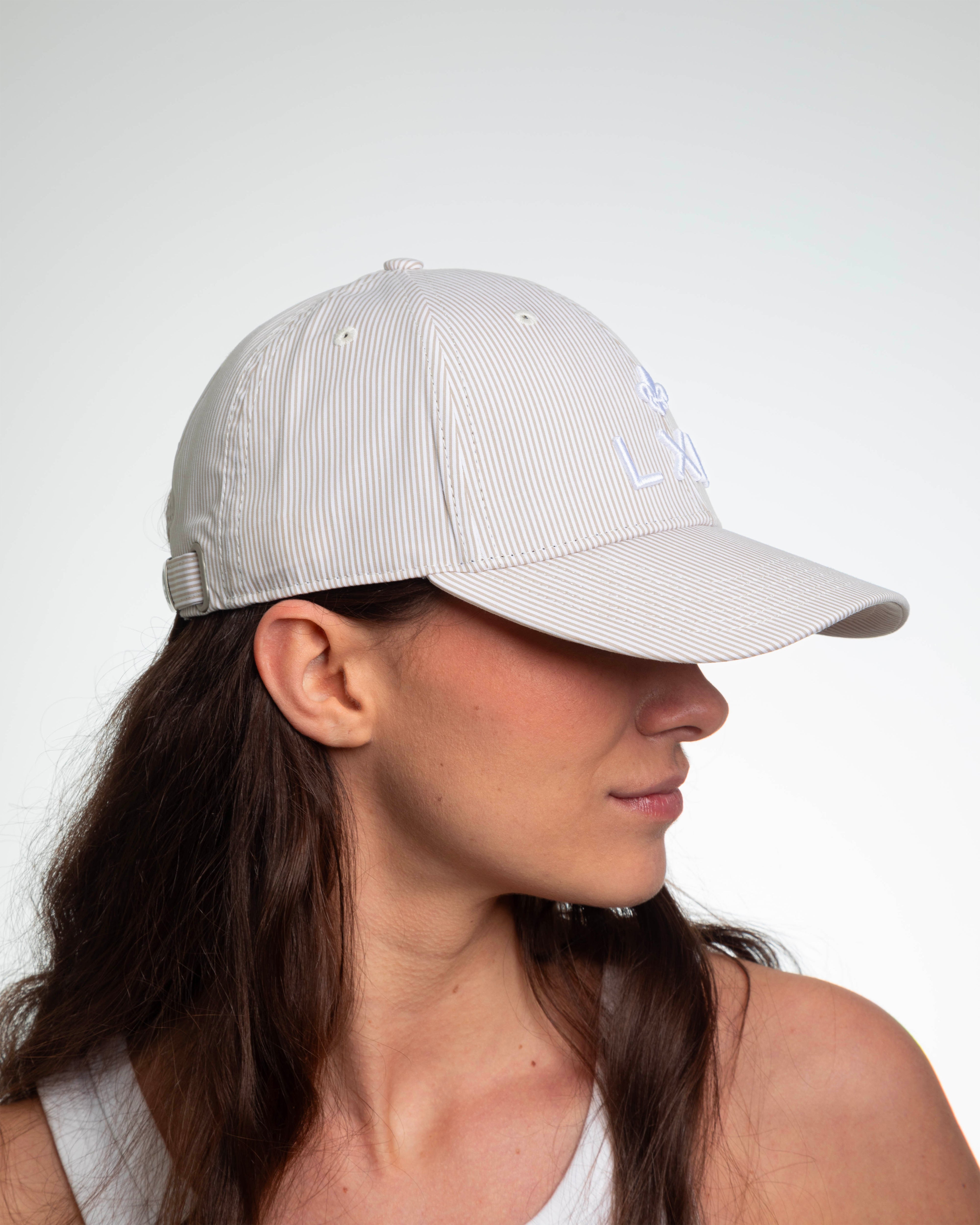 "Heritage" Cap Beige / White Stripes