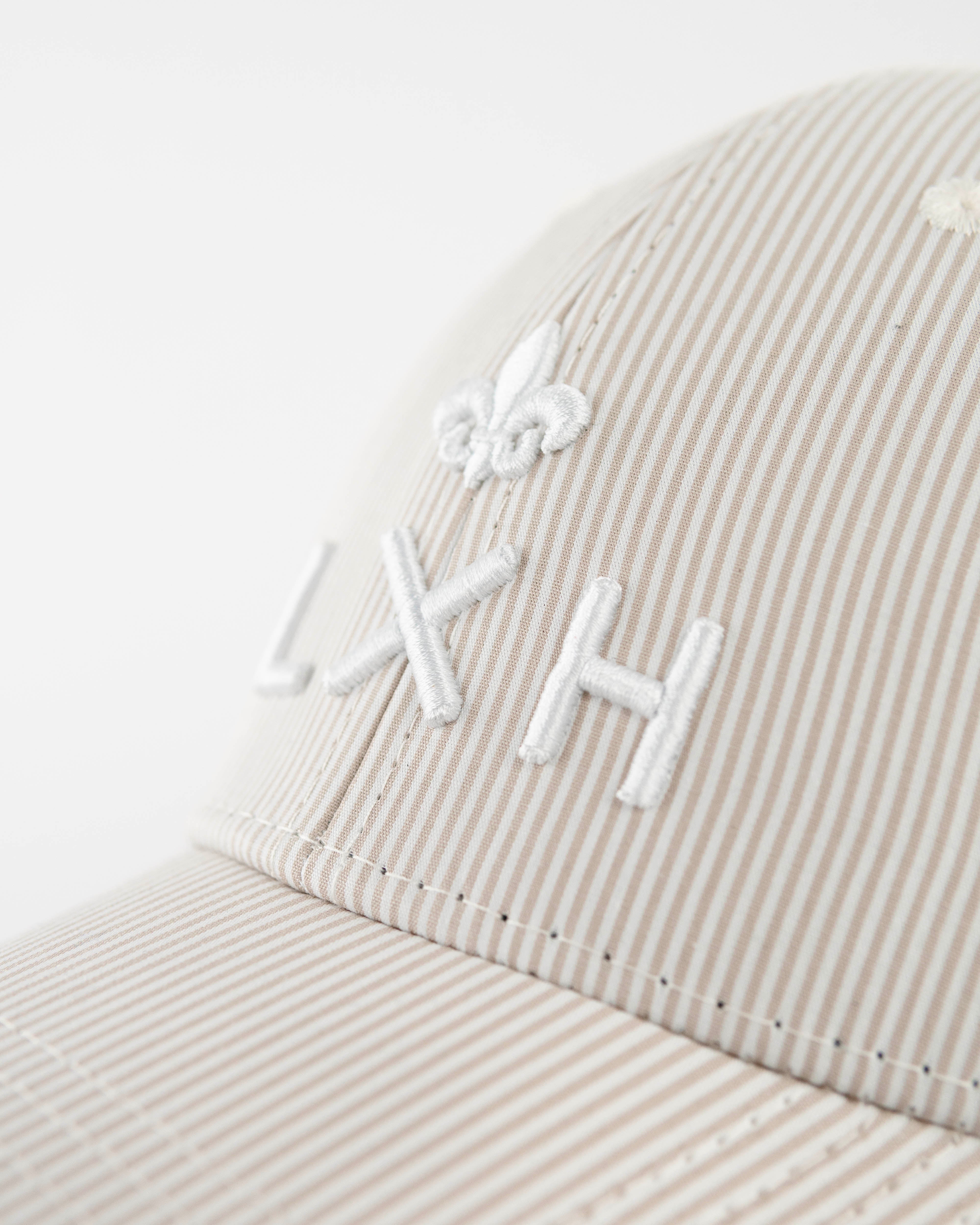 "Heritage" Cap Beige / White Stripes