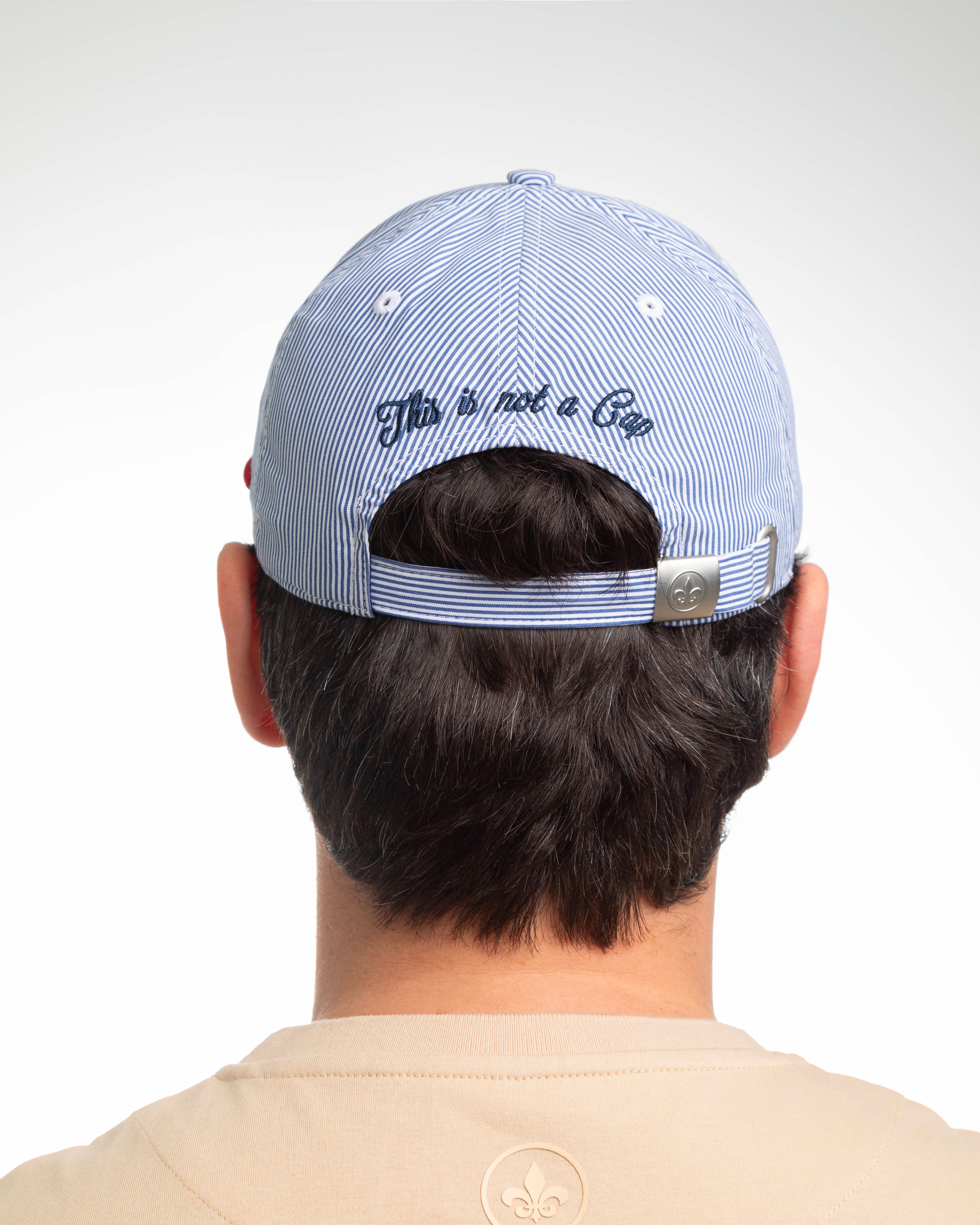 "Heritage" Cap White / Navy Blue Stripes