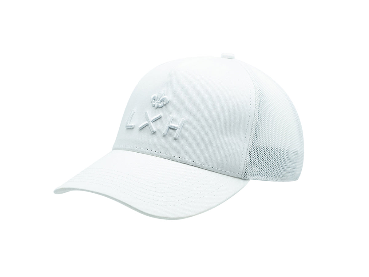 “Escape” Cap, Tone-on-Tone Cotton, White