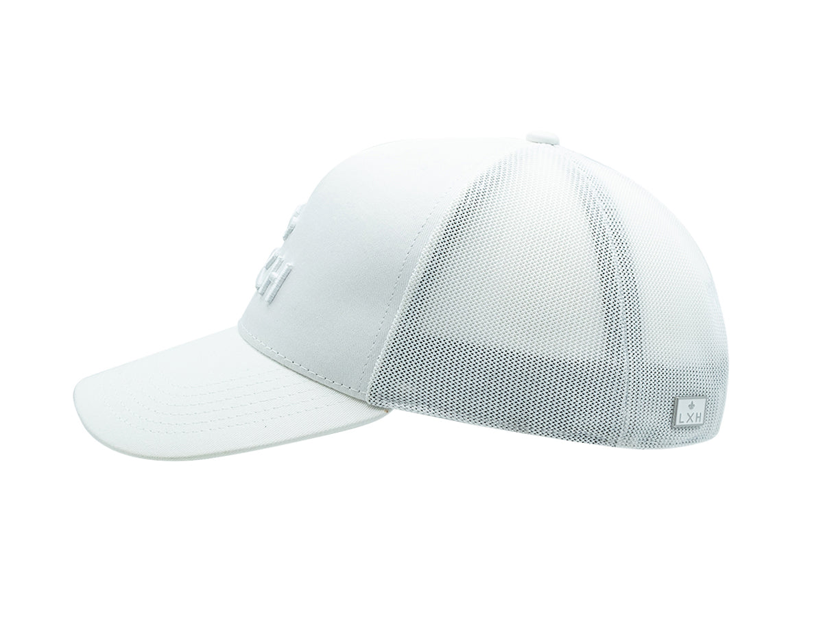 “Escape” Cap, Tone-on-Tone Cotton, White