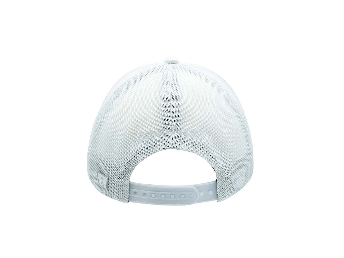 “Escape” Cap, Tone-on-Tone Cotton, White