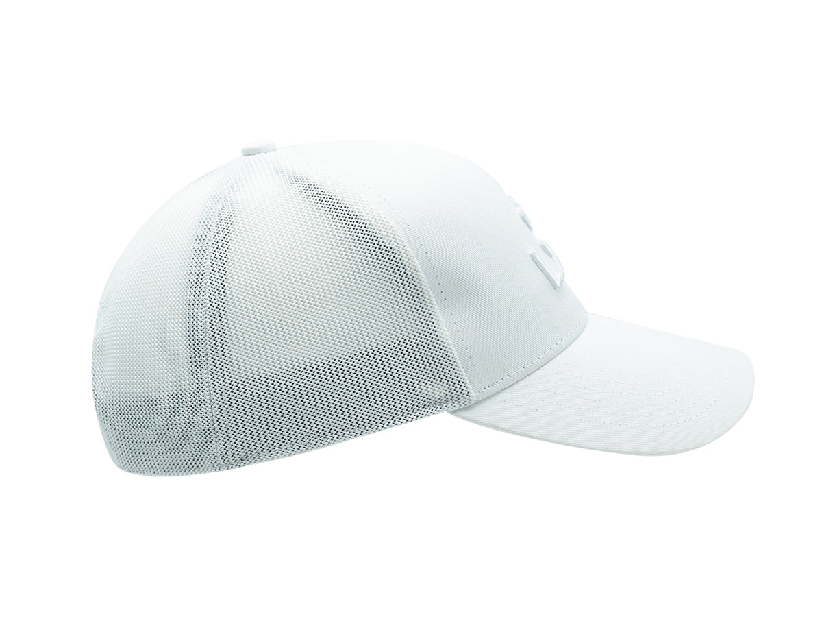 “Escape” Cap, Tone-on-Tone Cotton, White