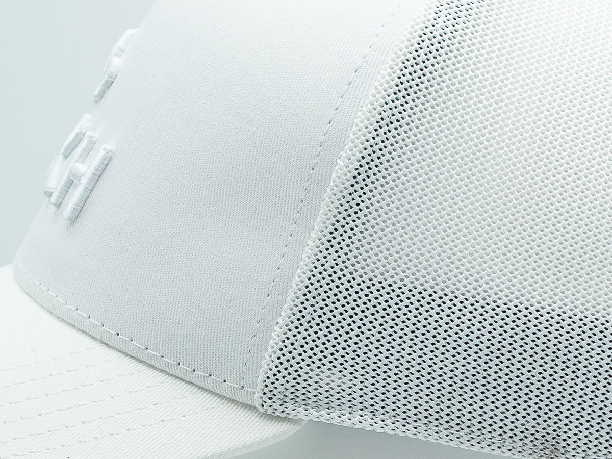 “Escape” Cap, Tone-on-Tone Cotton, White