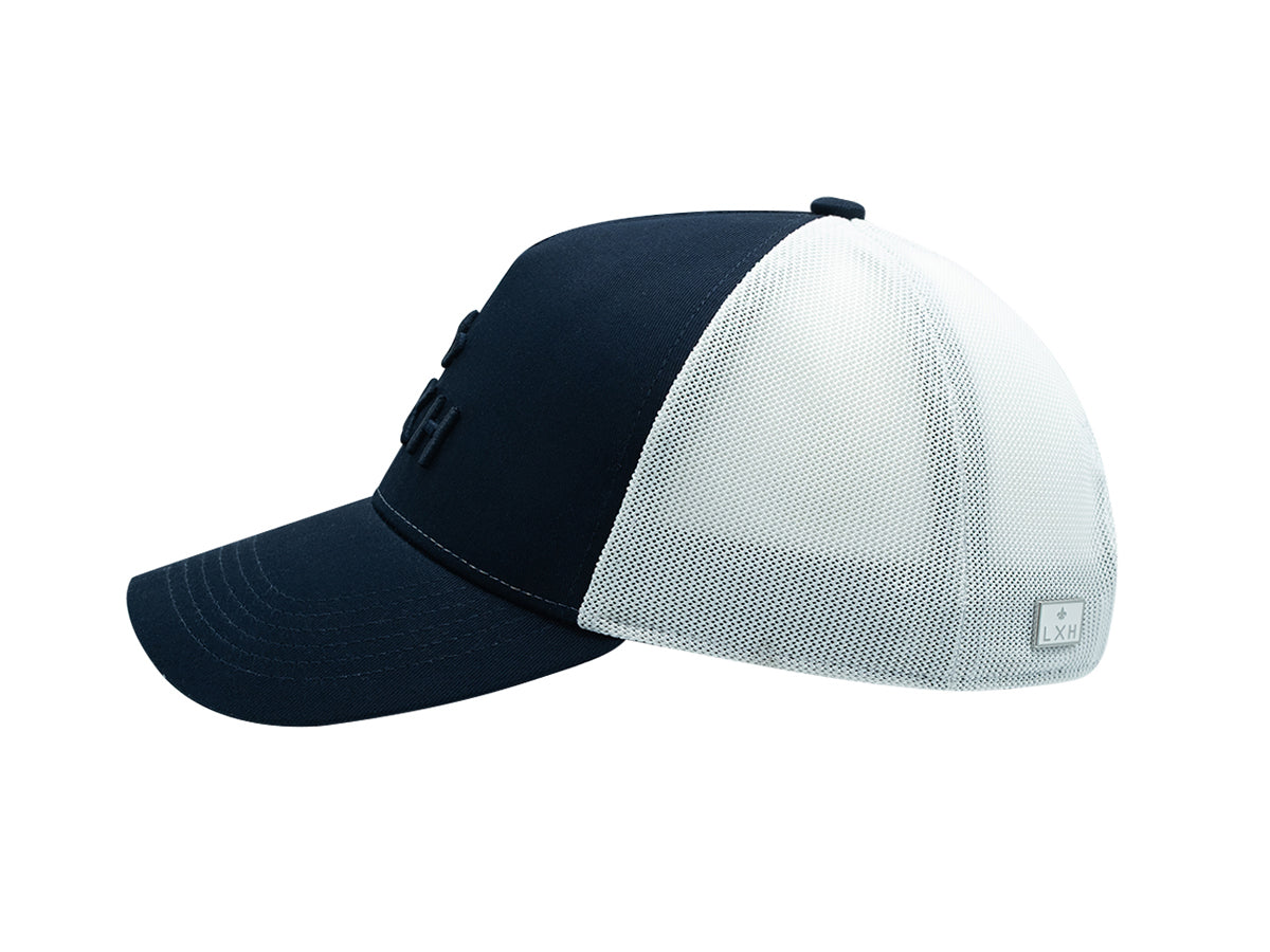 “Escape” Cap, Tone-on-Tone Cotton, Two-Tone, Navy Blue