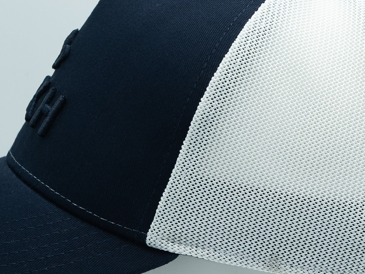 “Escape” Cap, Tone-on-Tone Cotton, Two-Tone, Navy Blue