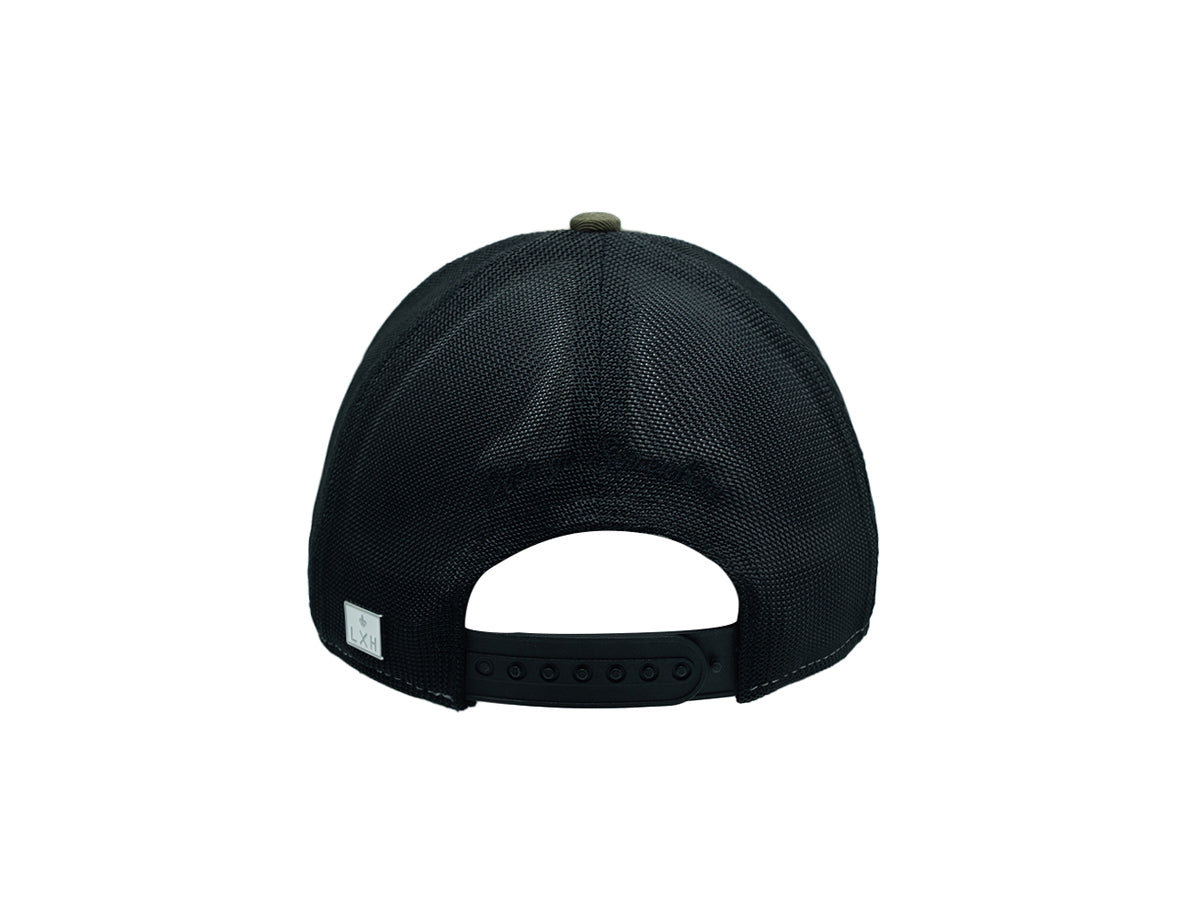 “Escape” Cap, Tone-on-Tone Cotton, Two-Tone Khaki 