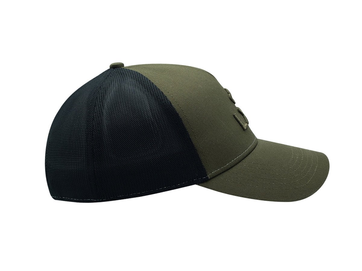 “Escape” Cap, Tone-on-Tone Cotton, Two-Tone Khaki 