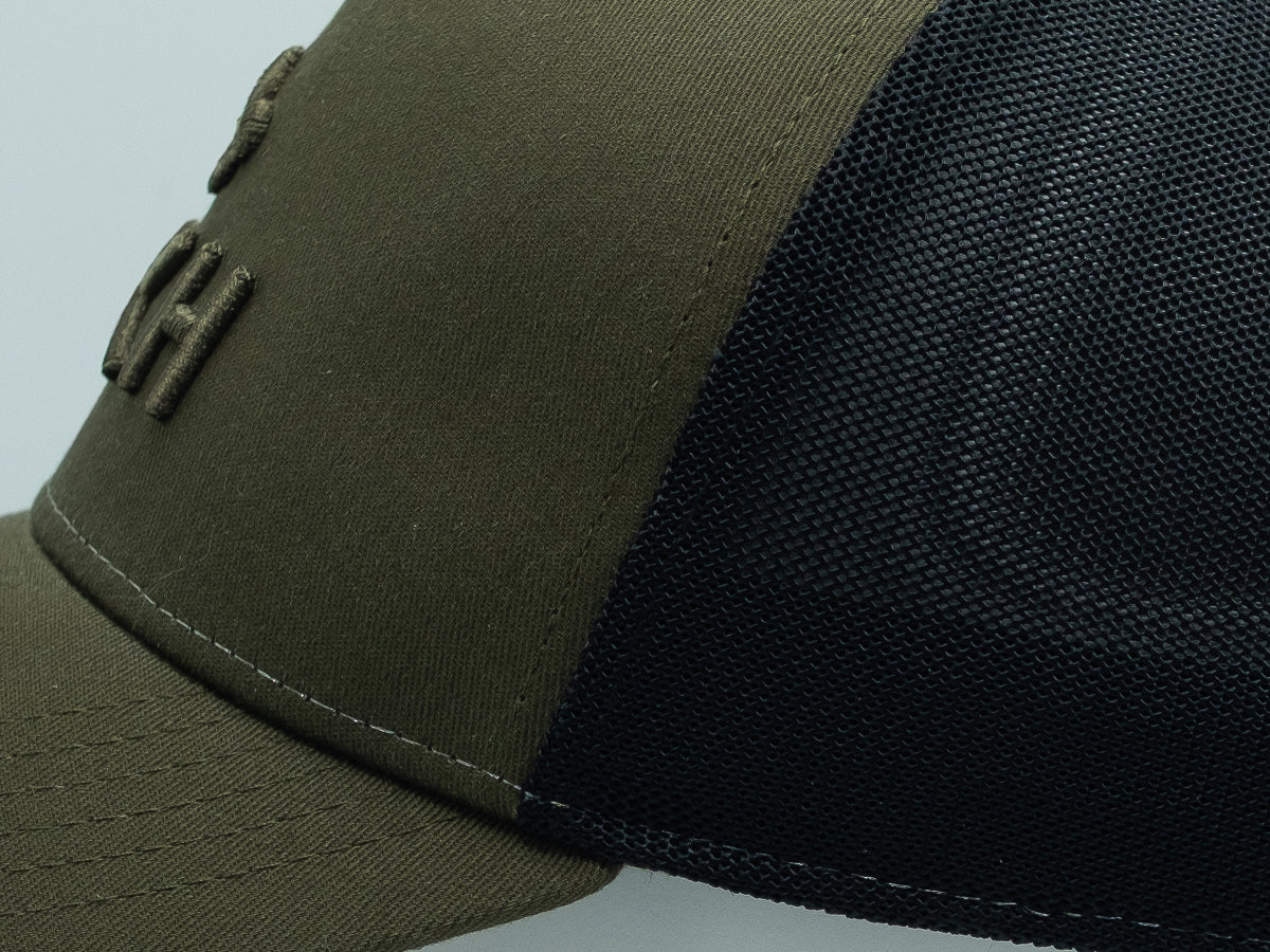 “Escape” Cap, Tone-on-Tone Cotton, Two-Tone Khaki 
