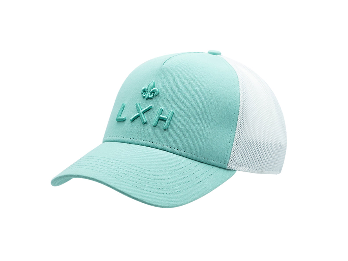 “Escape” Cap, Two-Tone Cotton, Turquoise