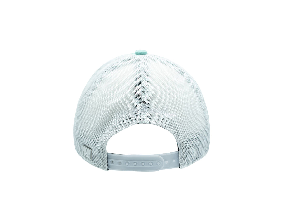“Escape” Cap, Two-Tone Cotton, Turquoise