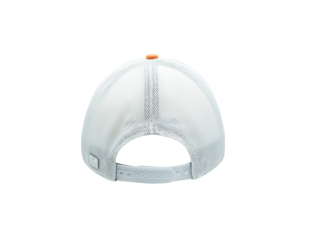 “Escape” Cap, Two-Tone Cotton, White/Orange