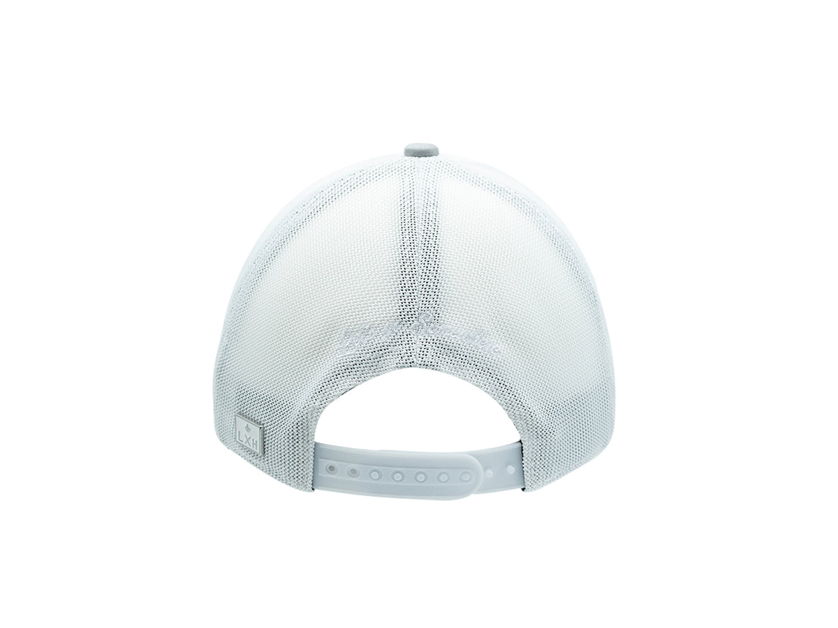 “Escape” Cap, Two-Tone Cotton, White/Grey