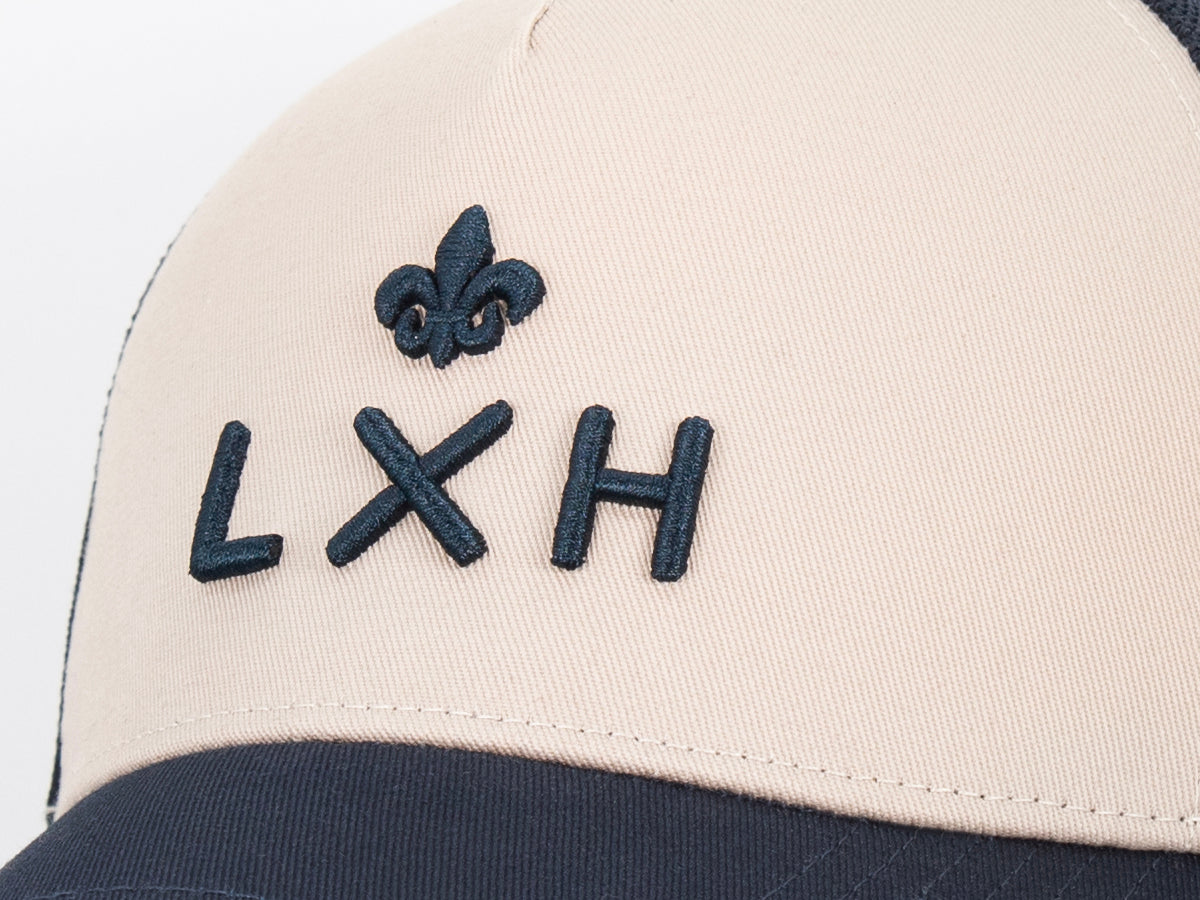 "Escape" Cap Bi-Color Cotton Putty / Navy Blue