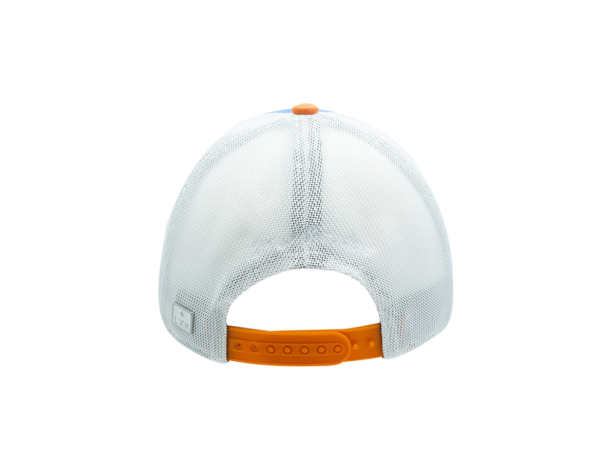 “Escape” Cap, Tricolor Blue Cotton